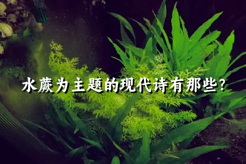 水蕨为主题的现代诗有那些？