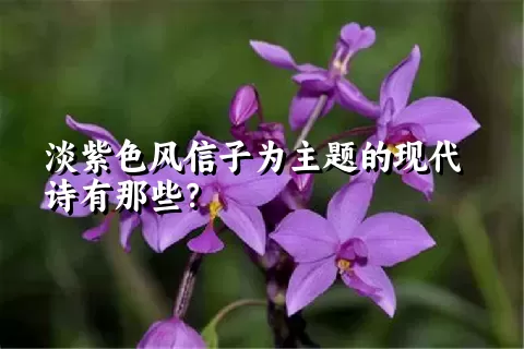 淡紫色风信子为主题的现代诗有那些？