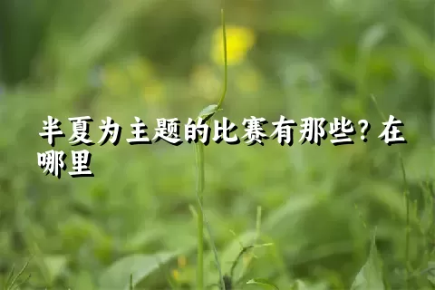 半夏为主题的比赛有那些？在哪里