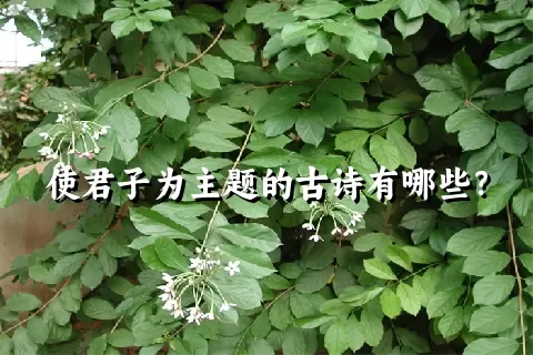 使君子为主题的古诗有哪些？
