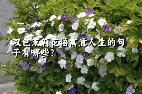 双色茉莉花语寓意人生的句子有哪些？