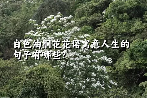 白色油桐花花语寓意人生的句子有哪些？